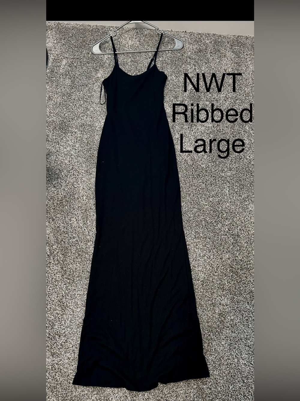 Black Ribbed Maxi Skirt - Womens